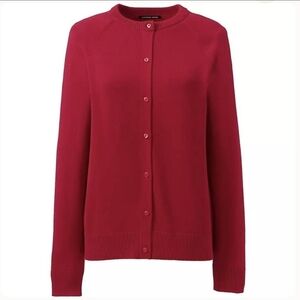 Lands' End Women's Vibrant Red Cardigan